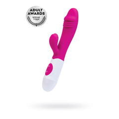 Вибратор с клиторальным стимулятором TOYFA A-Toys Area, силикон, розовый, 19,5 см
