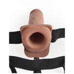 Перезаряжаемый вибрострапон Fetish Fantasy 7 Hollow Rechargeable Strap-On Remote Tan
