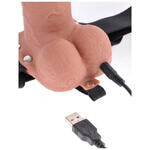 Перезаряжаемый вибрострапон Fetish Fantasy 7 Hollow Rechargeable Strap-On Remote Tan