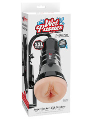 Мастурбатор вагина в тубе с вакуумной помпой Wet Pussies, Super Sucker XXL Stroker